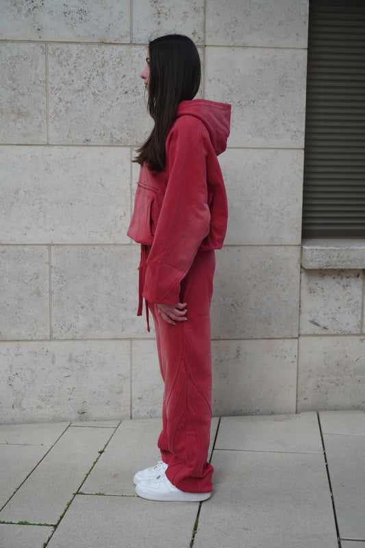 WAVE HOODIE WASHED RED